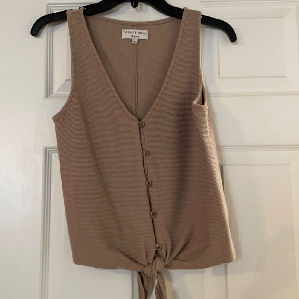 Madewell Tank Top with buttons and tie